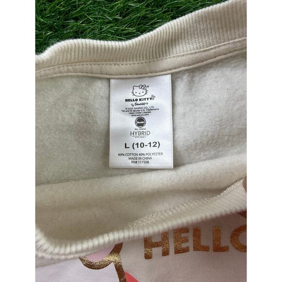 Hello Kitty Sanrio Rainbow Wave Crewneck Sweatshirt Girls L 10-12 Pastel Retro - Picture 4 of 10